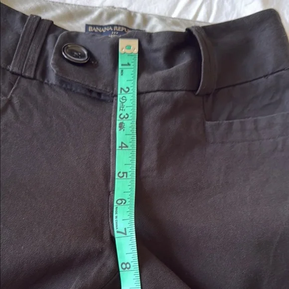 Banana Republic Martin Fit Black Boot Cut Flare Pants Large Button Tap Size 0 - Picture 8 of 11